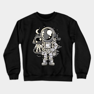 Astronaut And His Doll • Funny And Cool Sci-Fi Cartoon Drawing Design Great For Any Occasion And For Everyone Crewneck Sweatshirt